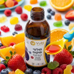 זוג ויטמין מולטי פוקוס בסירופ 250 מל' בקבוק גדול